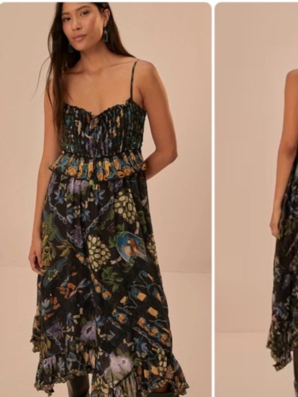 FARM Rio Navy Floral Maxi Dress with Yellow & Purple Accents - Picture 7 of 7